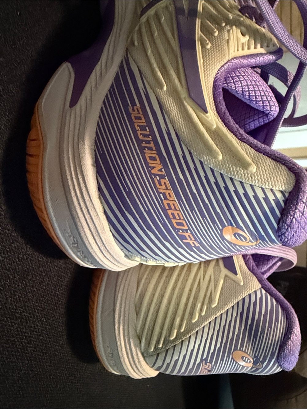 ASICS Cream and Purple Athletic Shoes with Peach Accents - Picture 4 of 4